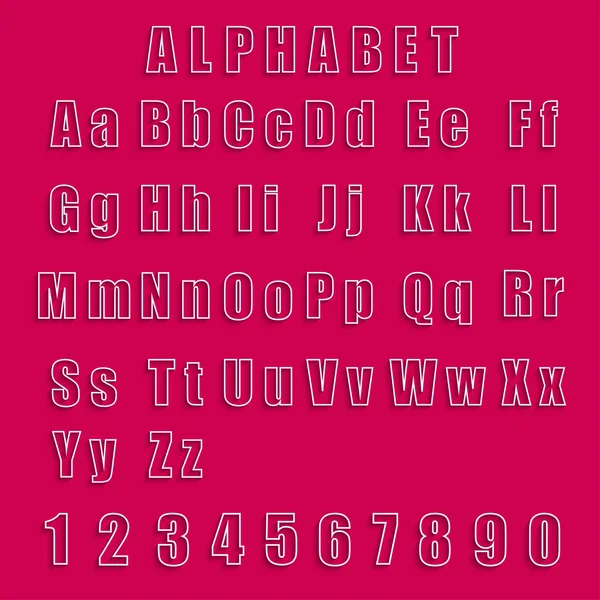 Collection vector alphabet and numbers — Stock Vector