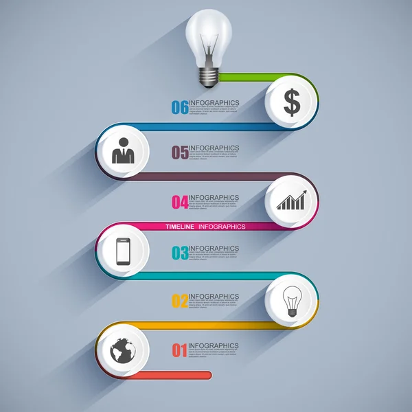 Timeline Modello di progettazione infografica — Vettoriale Stock