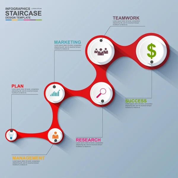 Infografika üzleti lépcső lépés siker vektor tervezési sablon — Stock Vector