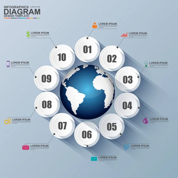 Abstracte 3d digitale zaken cirkel infographic — Stockvector