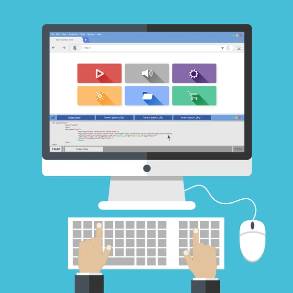 Düz tasarım kavramları geliştirme web siteleri ve web uygulamaları için