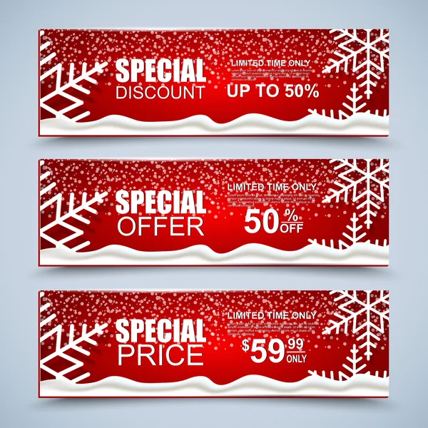 Kerst collectie verkoop banners. Winter verkoop. Nieuwjaar verkoop. — Stockvector