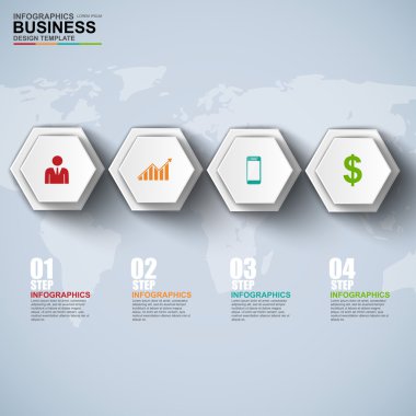 3D kağıt Infographic soyut