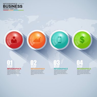 3D kağıt Infographic soyut