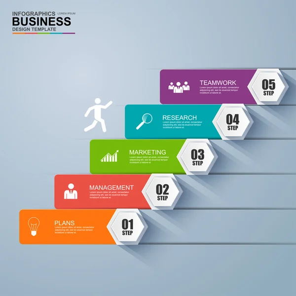 Infographics business trap stap succes vector ontwerp template Rechtenvrije Stockillustraties