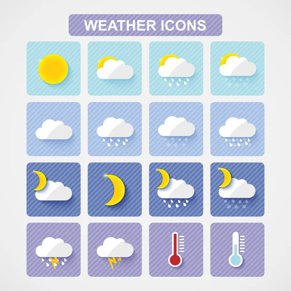 Set of weather icons — Stock Vector