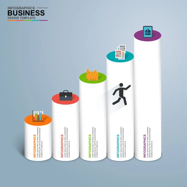 Αφηρημένη 3d ψηφιακό επιχειρηματικό Infographic — Διανυσματικό Αρχείο