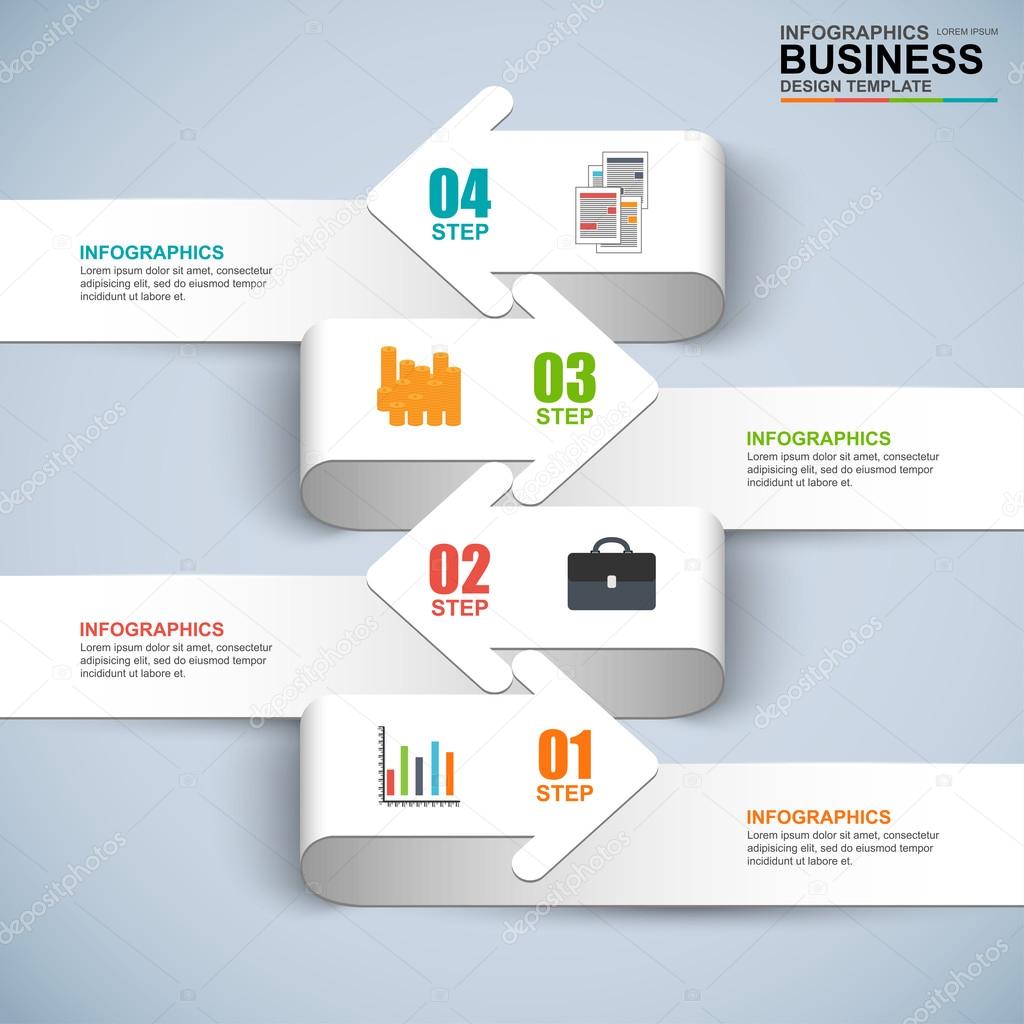 Abstract 3D digital business arrow Infographic