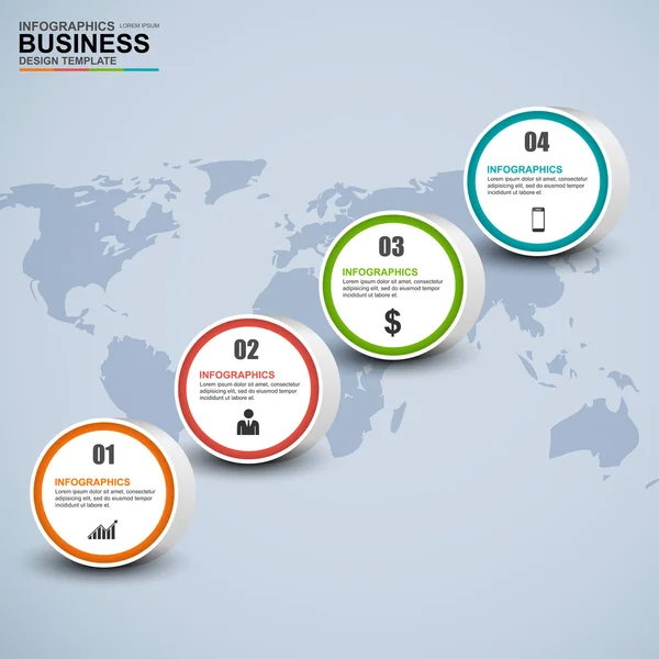 Abstraktní 3d digitálních obchodních kruh infographic — Stockový vektor