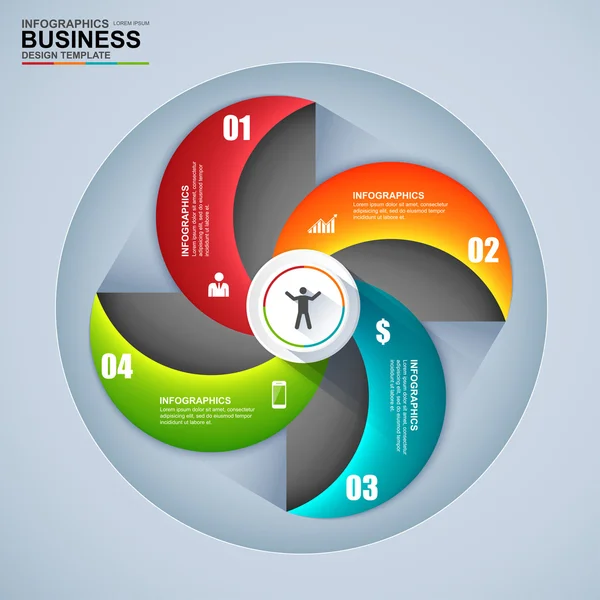 Abstraktní 3d digitální obchodní marketing Infographic — Stockový vektor