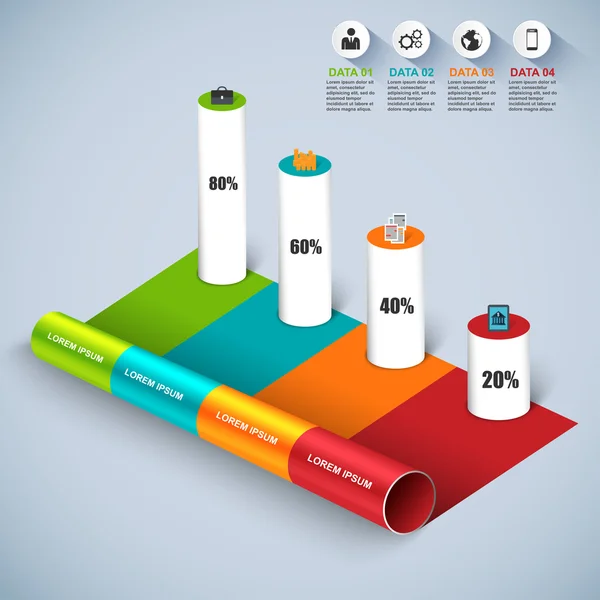 Abstrakt 3d isometrisk business Infographic — Stock vektor