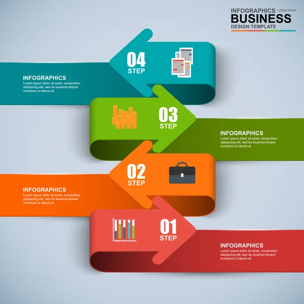 Infográfico de seta de negócios digital 3D abstrato — Vetor de Stock