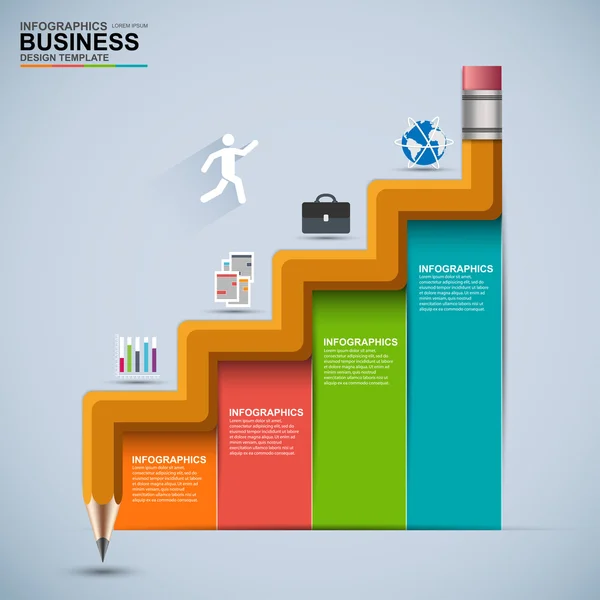 Infographic σκάλα επιχειρηματική εκπαίδευση διάνυσμα πρότυπο σχεδίασης — Διανυσματικό Αρχείο