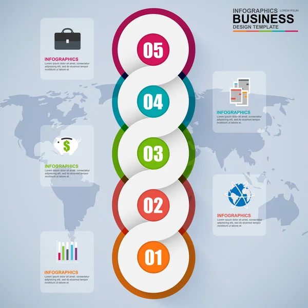 Abstrakt 3d digital affärs Infographic — Stock vektor