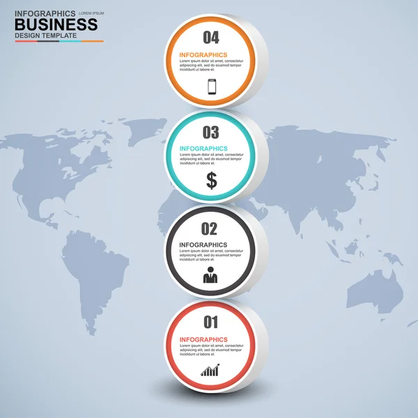 Cerchio d'affari digitale astratto 3D Infografica — Vettoriale Stock