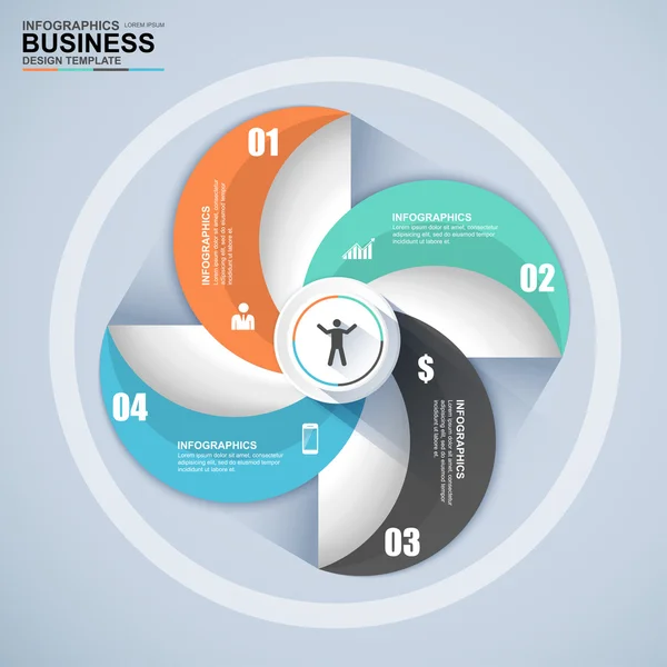 추상적인 3d 디지털 비즈니스 Infographic — 스톡 벡터