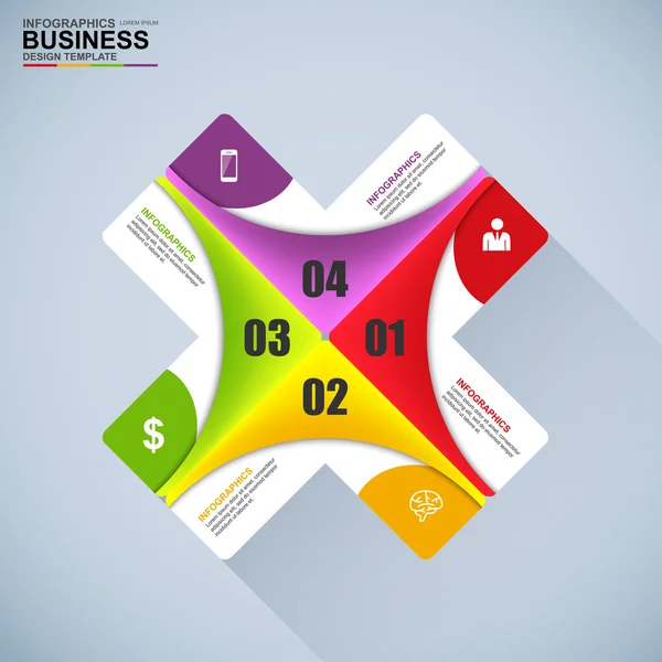 Abstract 3D digital business Infographic — Stock Vector