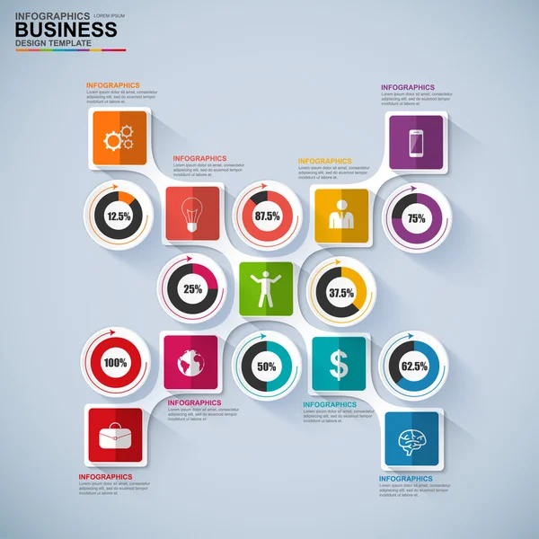 Papel 3D abstrato Infográfico —  Vetores de Stock