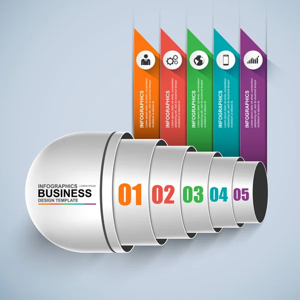 Infographie d'entreprise numérique 3D abstraite — Image vectorielle