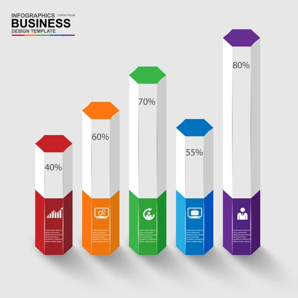 Modelo de design vetorial de infográficos — Vetor de Stock