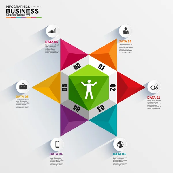 Infografía abstracta del negocio digital 3D — Vector de stock