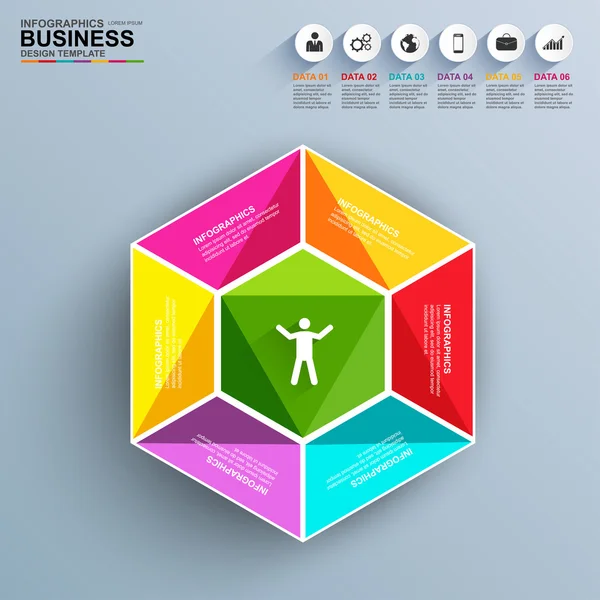 추상적인 3d 디지털 비즈니스 Infographic — 스톡 벡터