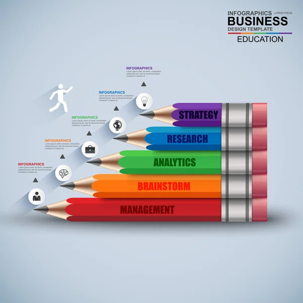 Infografika biznes schody krok sukces wektor projektowy szablon — Wektor stockowy