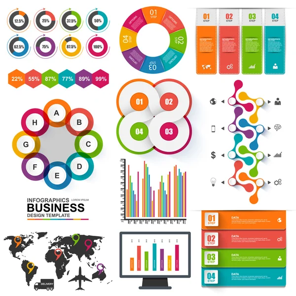 Set of Infographics vector design template — Stock Vector