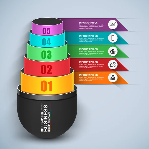 Abstraktní 3d digitální obchodní Infographic — Stockový vektor