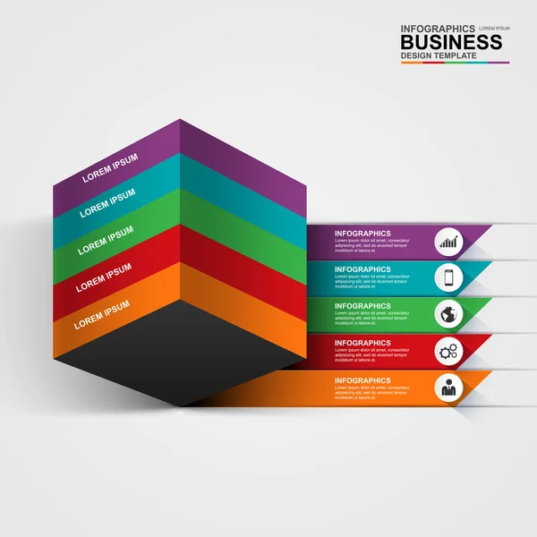 Infografía abstracta del negocio digital 3D — Archivo Imágenes Vectoriales