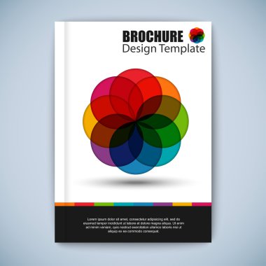 Modern renkli soyut broşür vektör tasarım şablonu