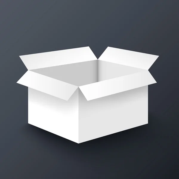 Offene weiße Box-Mockup-Design-Vorlage — Stockvektor