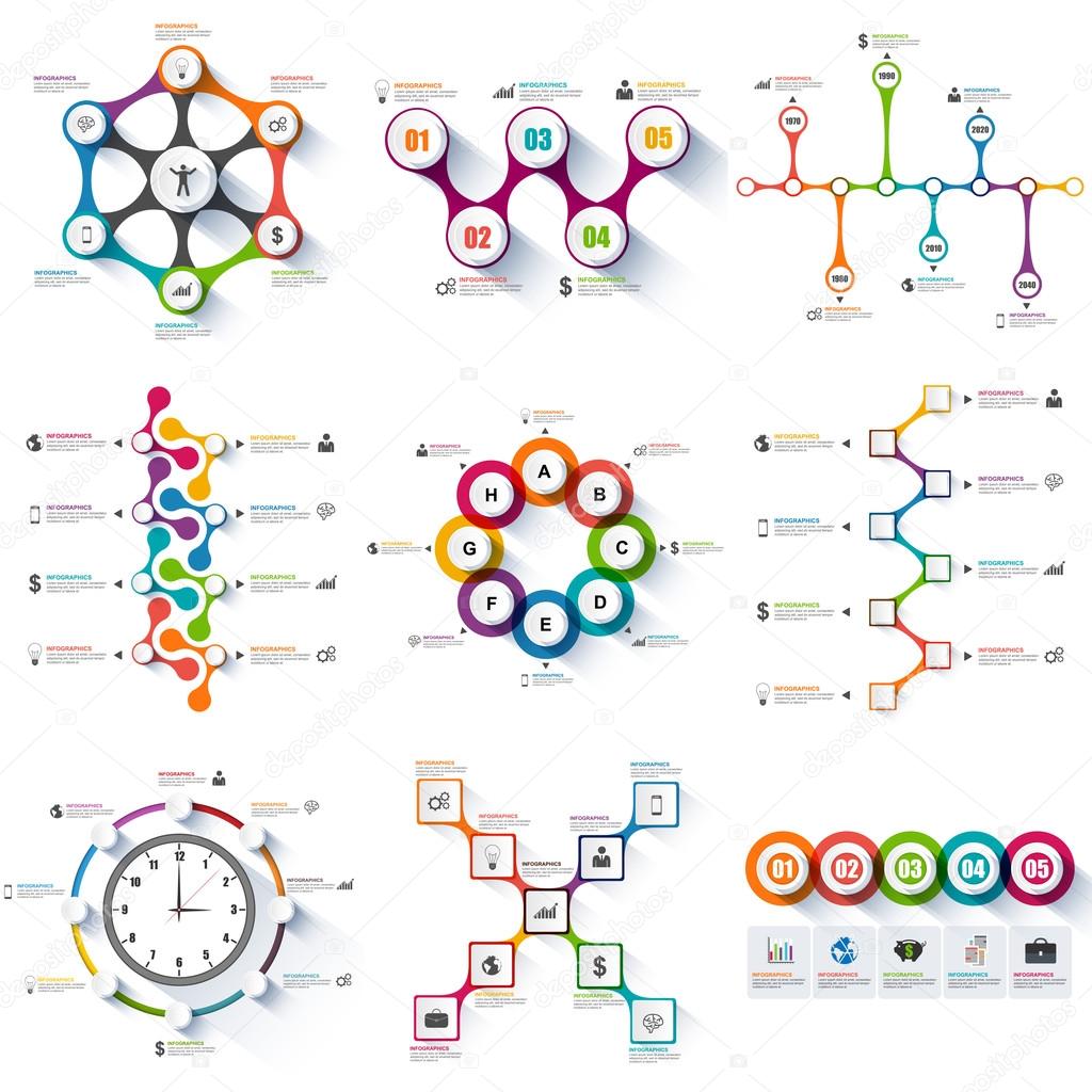 Set of infographics vector design template
