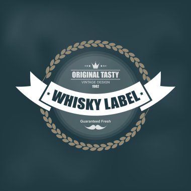 Viski etiket tasarım dekorasyon ve kurdele ile