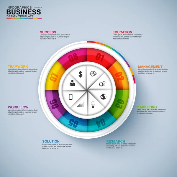 Abstrakt 3d digital business diagram Infographic — Stock vektor