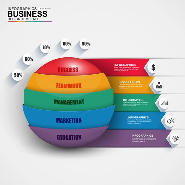 Esfera de negócios digital 3D abstrata Infográfico —  Vetores de Stock