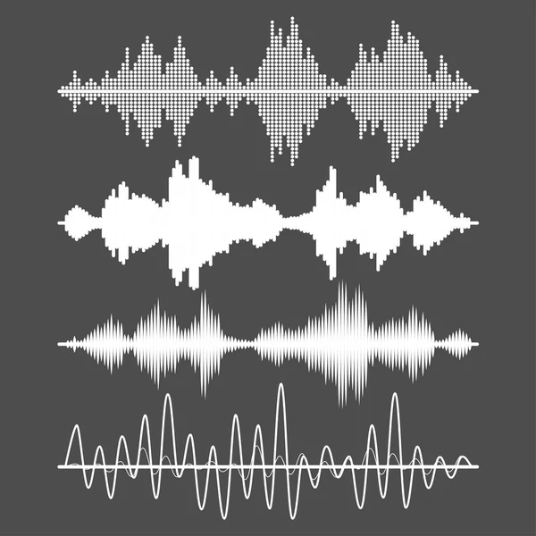 Set di onde sonore vettoriali — Vettoriale Stock