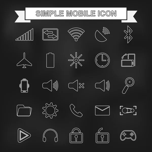 Icône mobile simple avec arrière-plan flou — Image vectorielle