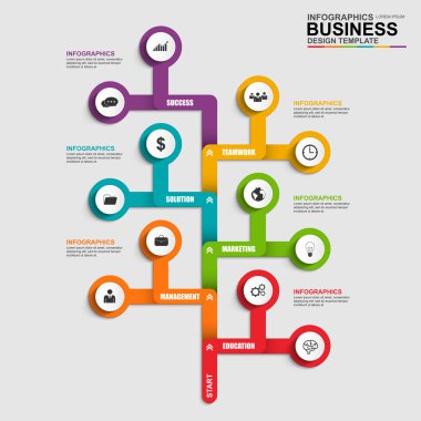 Infographics ağaç vektör tasarım şablonu