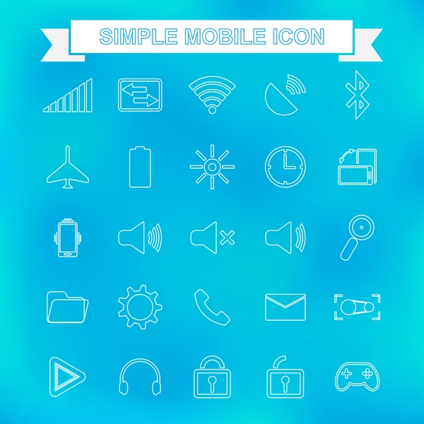 Décrivez l'icône mobile avec arrière-plan flou — Image vectorielle