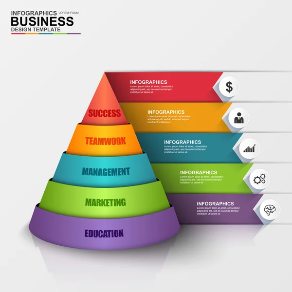 Abstracte 3d digitale zaken Infographic — Stockvector