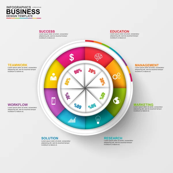 Diagramma di business digitale 3D astratto Infografica — Vettoriale Stock