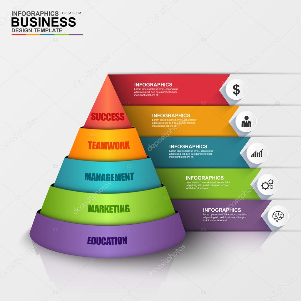 Abstract 3D digital business Infographic