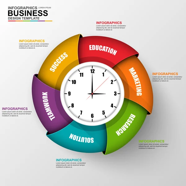 Infografía abstracta del negocio digital 3D — Vector de stock