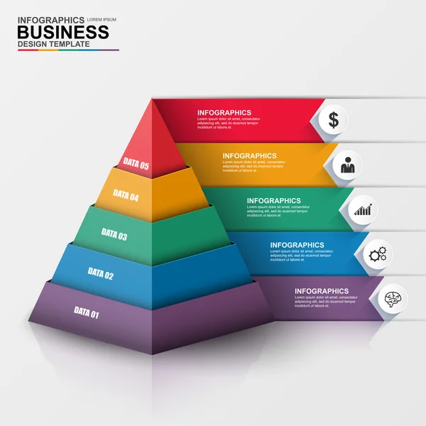 Infografía abstracta del negocio digital 3D — Vector de stock