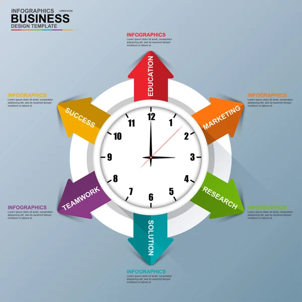 Diagrama de seta de negócios digital 3D abstrato Infográfico — Vetor de Stock