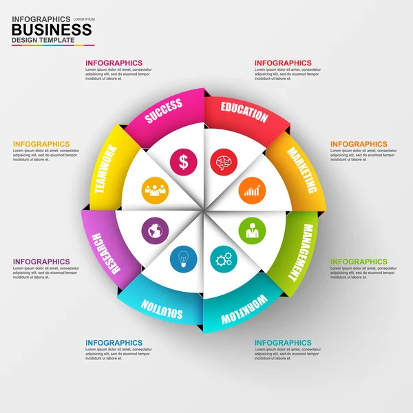 Diagramme d'affaires numérique 3D abstrait Infographie — Image vectorielle