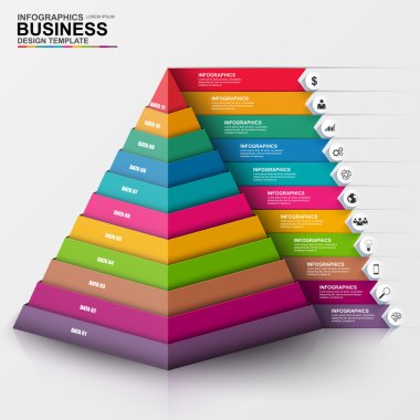 Abstract 3D digital business Infographic clipart
