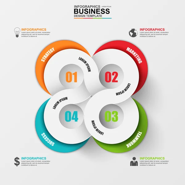 Abstrakte 3D Digital Business Marketing Infografik — Stockvektor
