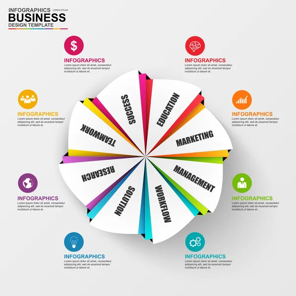 Diagramme d'affaires numérique 3D abstrait Infographie — Image vectorielle